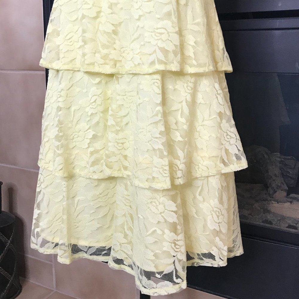 ☀️SALE! B. DARLIN Lacy Dress | Yellow | Small - Picture 4 of 8